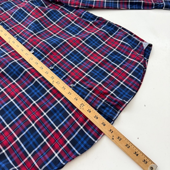 Hugo Boss Regular Fit Patriotic Tartan Plaid Long Sleeve Button Down Shirt XL - Picture 7 of 8